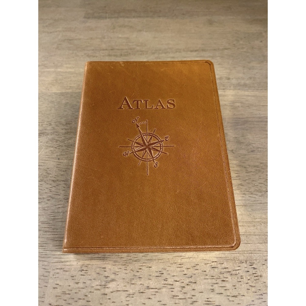 Vintage LL BEAN TRAVELERS ATLAS GENUINE FRENCH CALF RARE GOLD LEAF 1998
